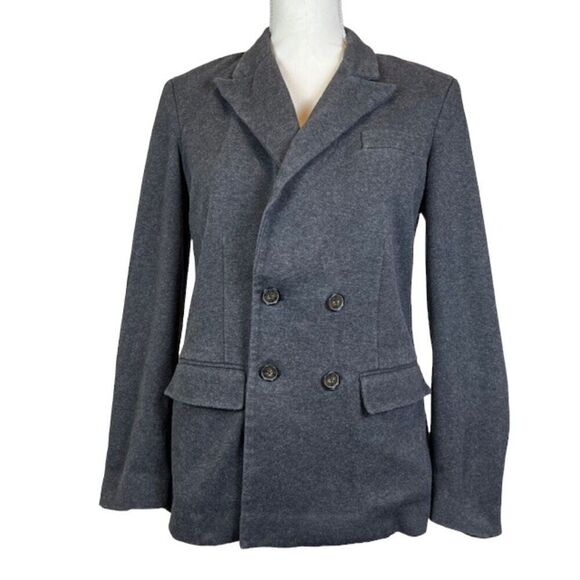 POLO Ralph Lauren Charcoal Work Blazer Double Breasted Cotton Blend Size 6 - Picture 2 of 16